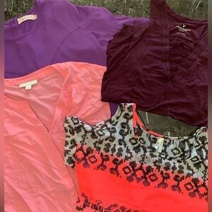 Women’s small Summer tops (4)  (American eagle, truth, Emline, traffic people)